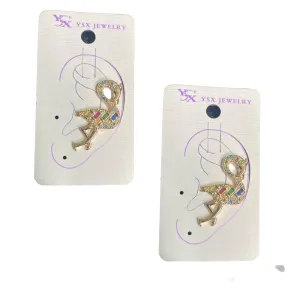 Flamingo cuff earrings