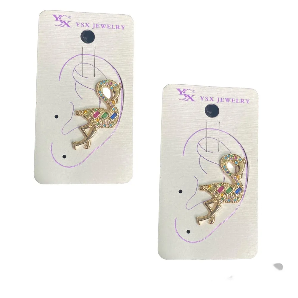 Flamingo cuff earrings