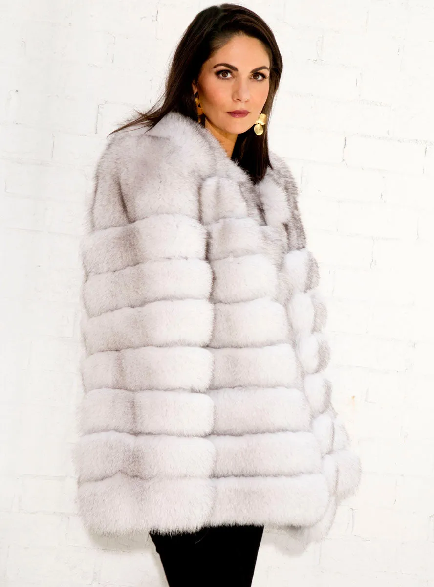 Fox Fur Jacket with Horizontal Pattern