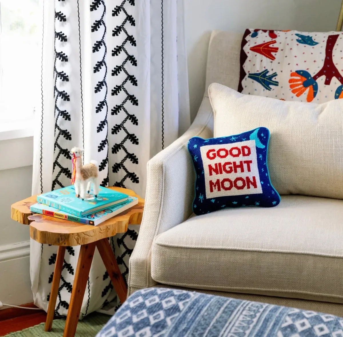 Furbish: Good Night Moon Needlepoint Pillow