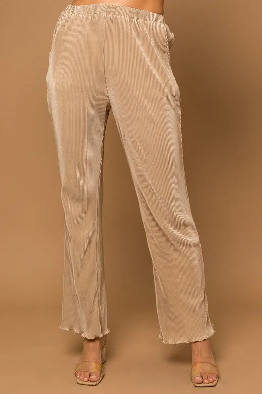 Gilli Plisse Fit And Flare Pants