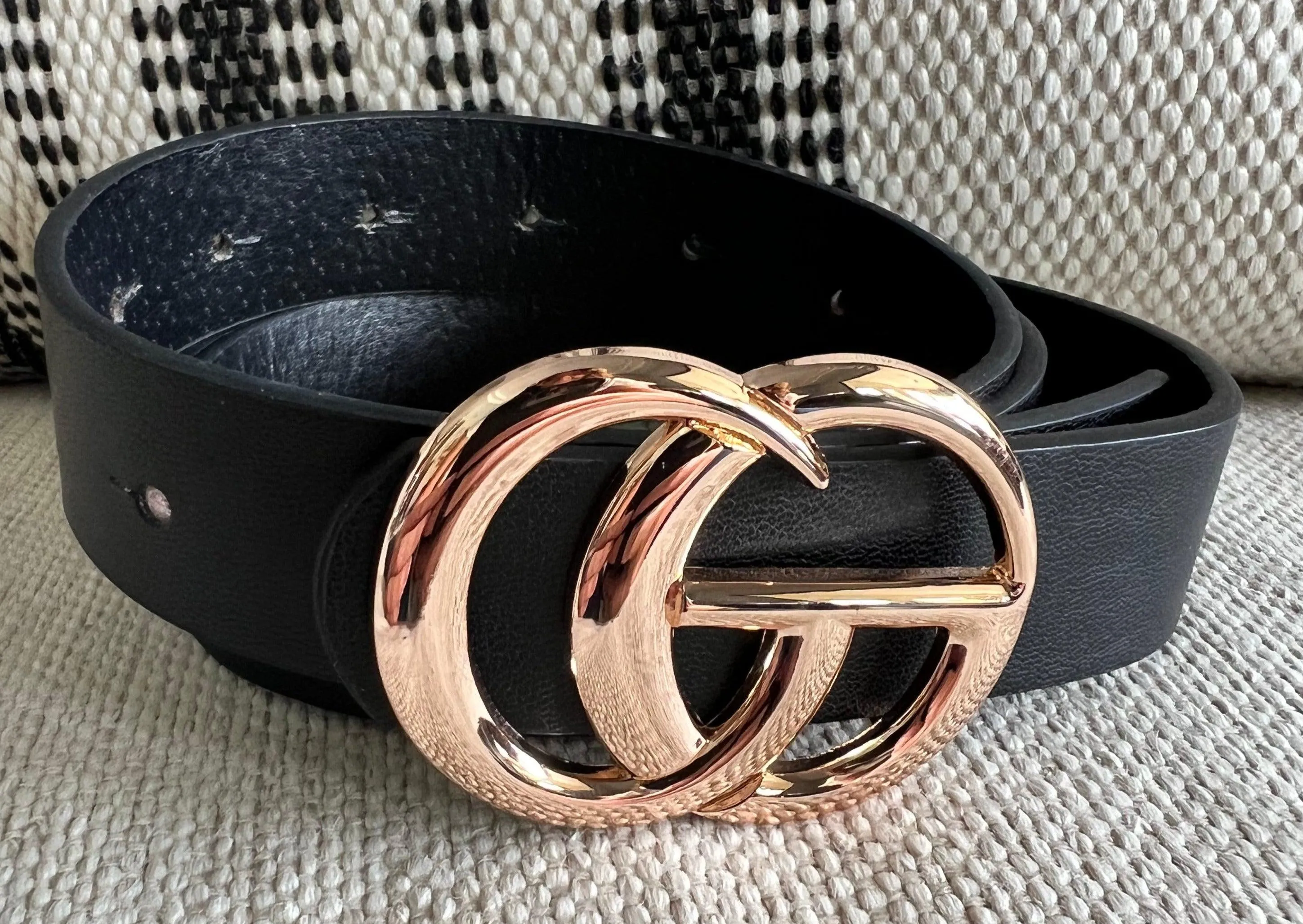 Gold Buckle Black Belt