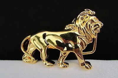 Gold Lion Metal Belt Buckle