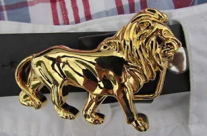 Gold Lion Metal Belt Buckle