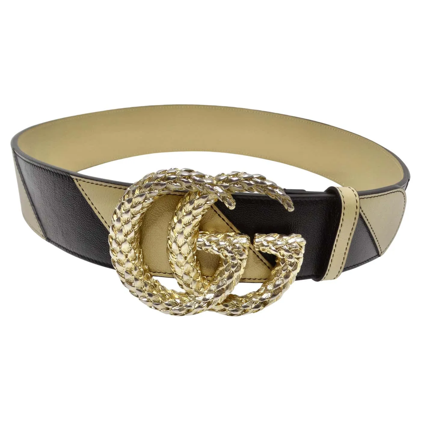 Gucci GG Marmont Diagonal Quilted Leather Belt