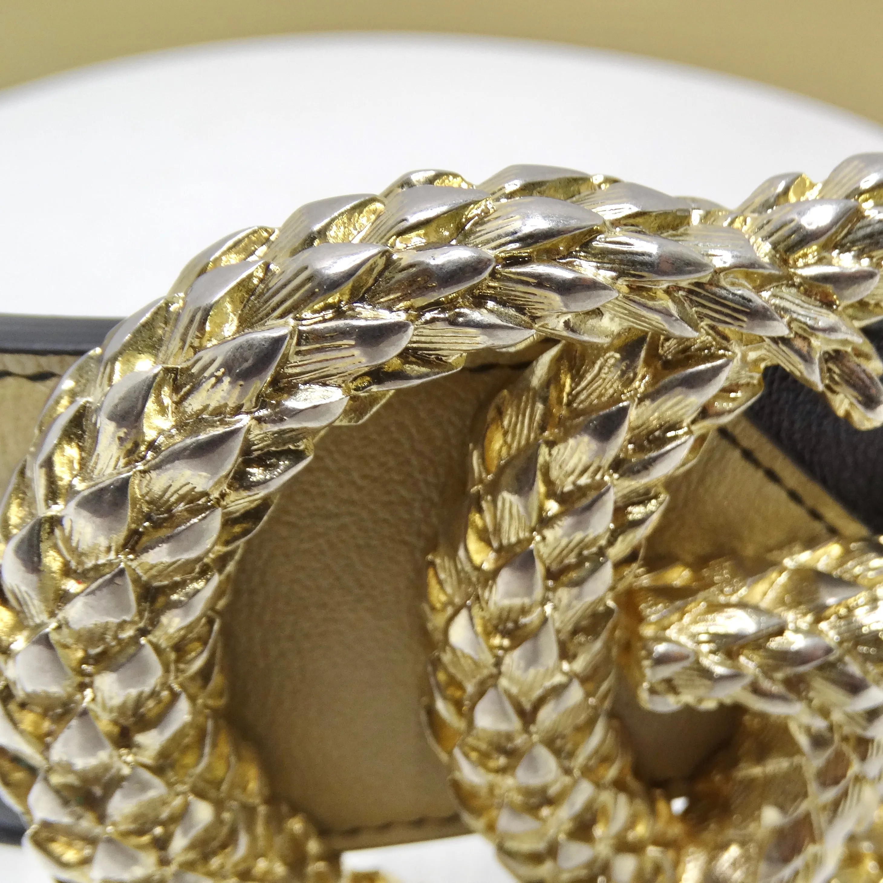 Gucci GG Marmont Diagonal Quilted Leather Belt