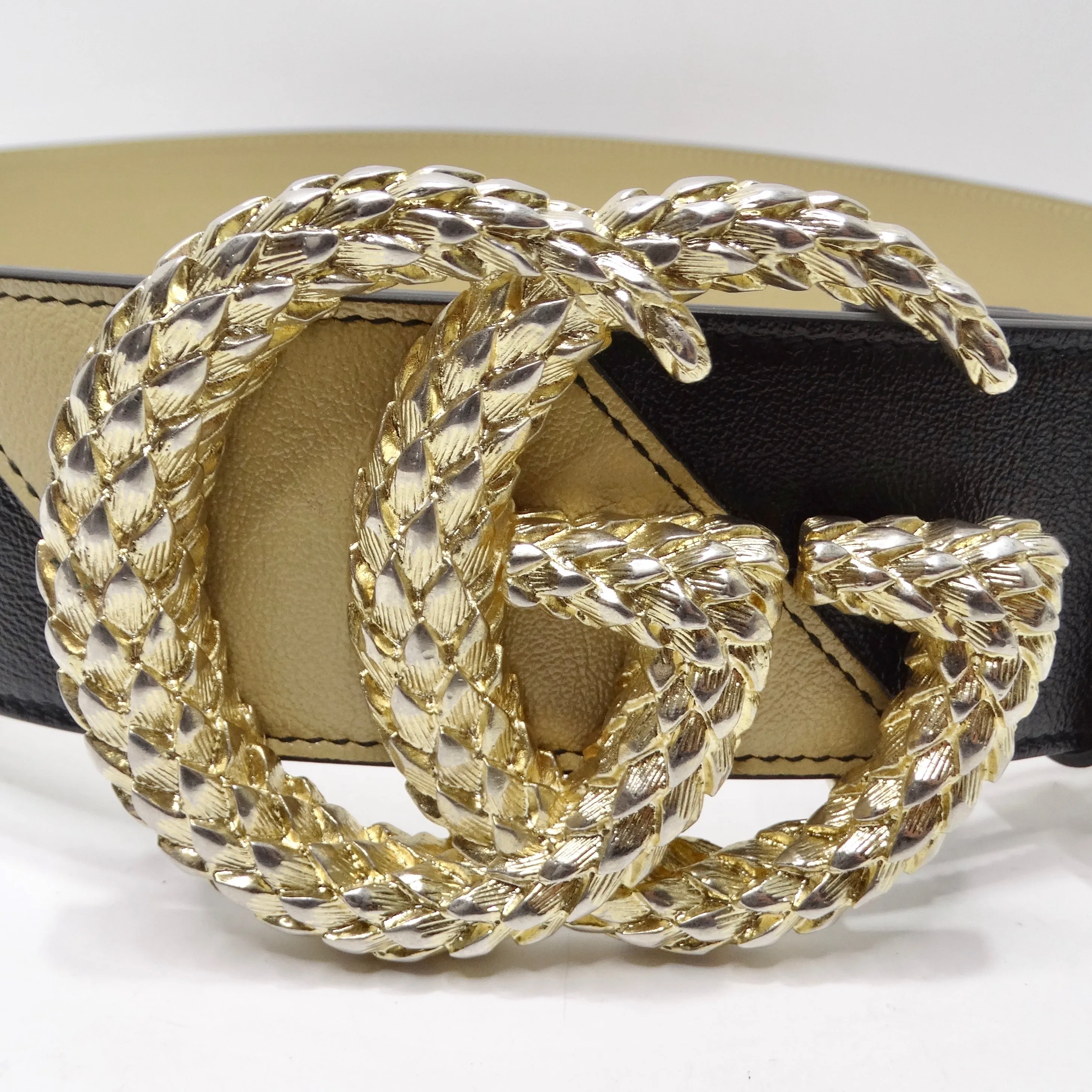 Gucci GG Marmont Diagonal Quilted Leather Belt