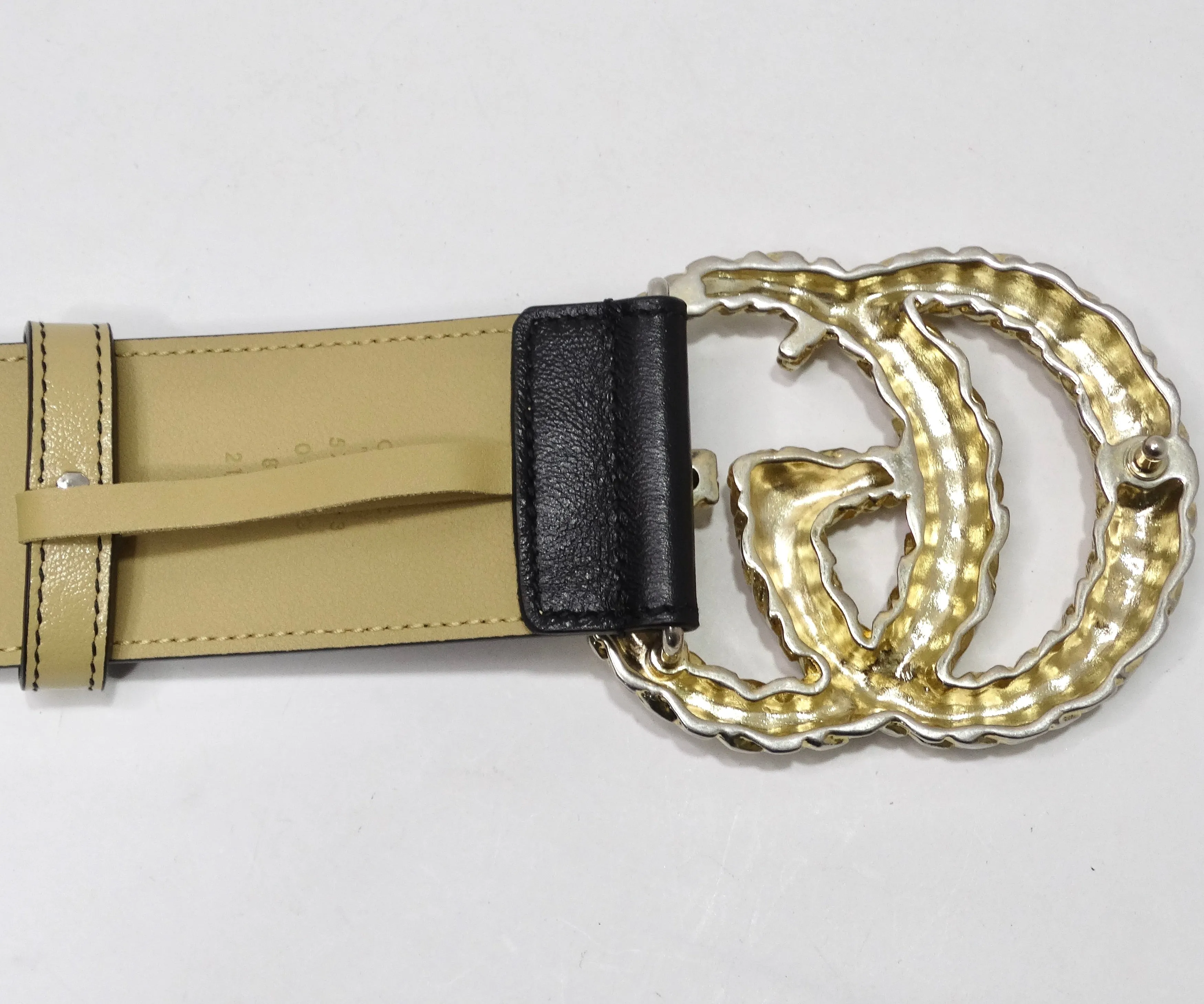 Gucci GG Marmont Diagonal Quilted Leather Belt