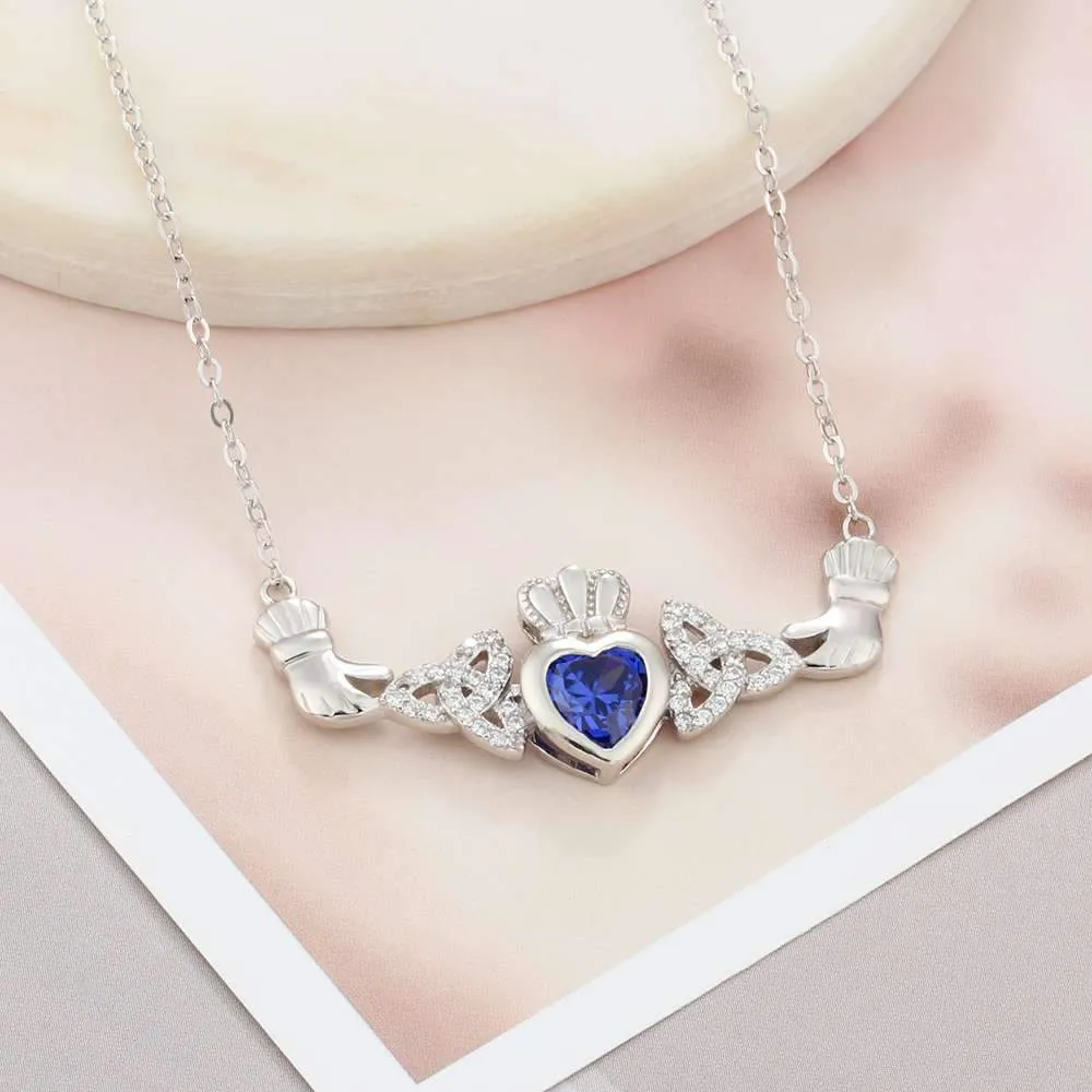 Hand Holding Heart Personalized Birthstone Necklace 925 Sterling Silver Necklaces & Pendants Gift For Her