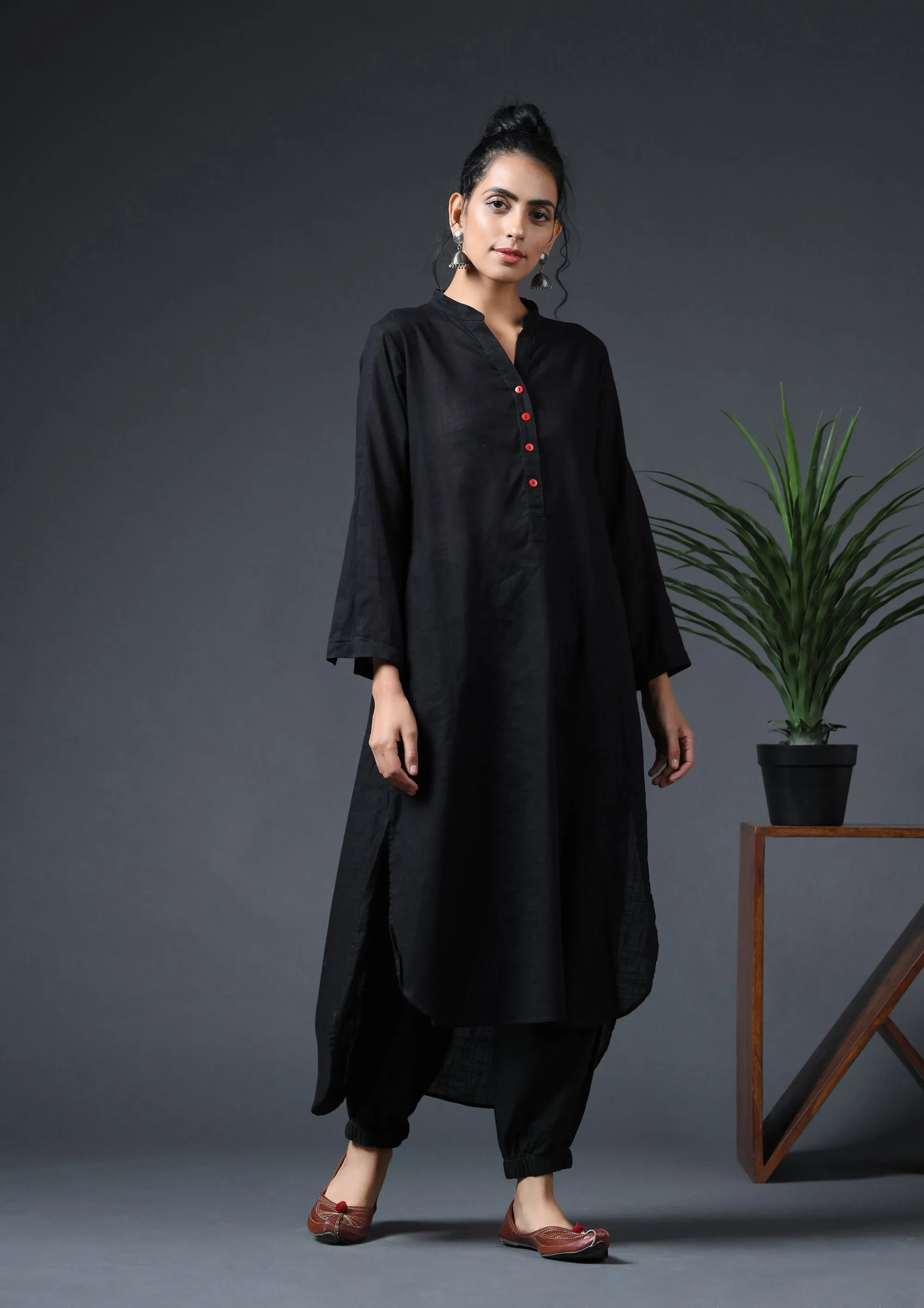 HIGH  LOW SLUB TUNIC