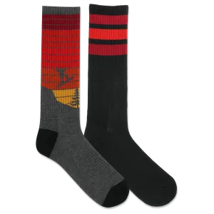 HOTSOX Men's Snowboarder Crew Sock 2 Pair Pack
