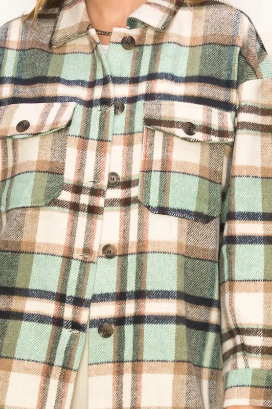 HYFVE Sweet Comfort Plaid Pattern Shacket