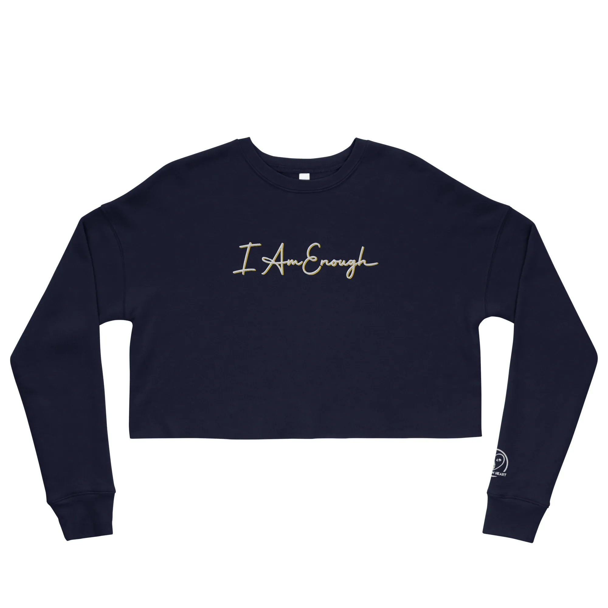 I Am Enough - Embroidered Crop Top Sweatshirt