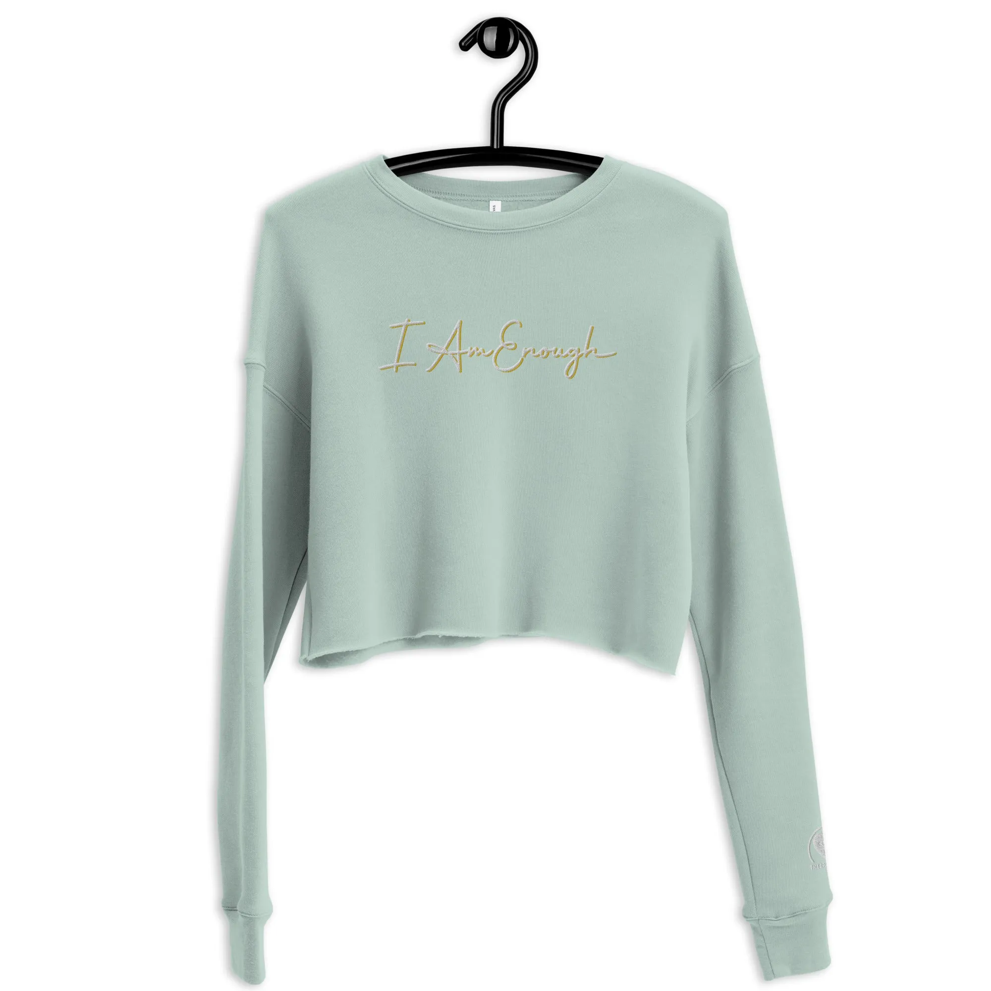 I Am Enough - Embroidered Crop Top Sweatshirt
