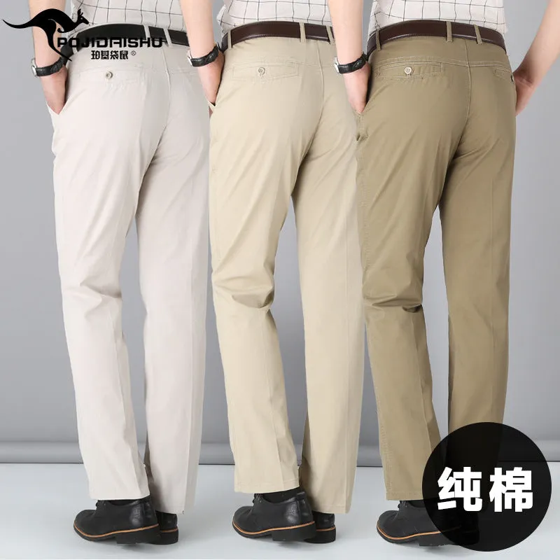 INSTOCK-Perky Kangaroo  Thin Middle-aged Men's Casual Pants