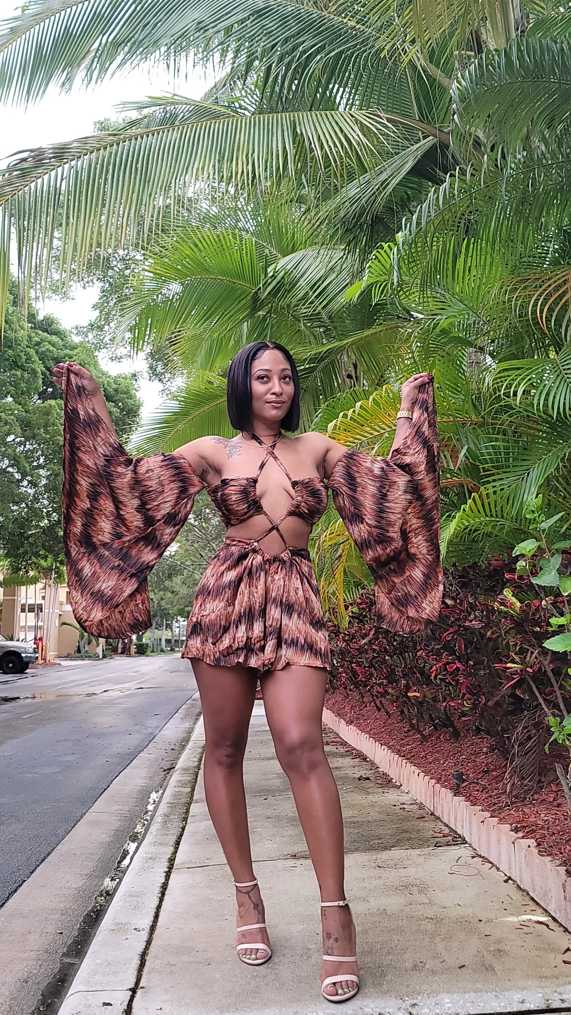 Island Tingz Bohemian Romper | Rust