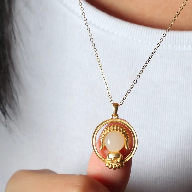 Jade Baby Buddha Pendant