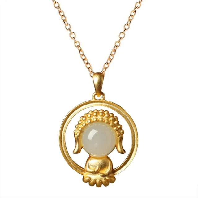 Jade Baby Buddha Pendant