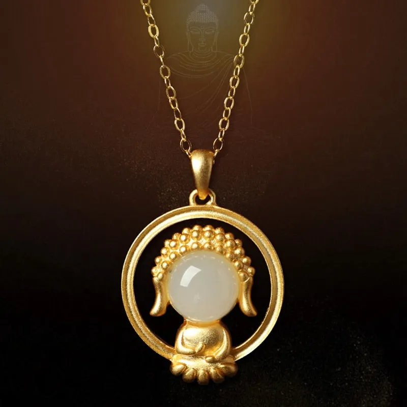 Jade Baby Buddha Pendant