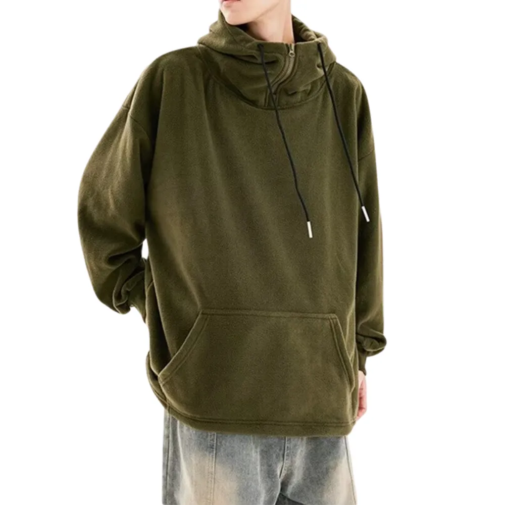 Japanese Solid Color Warm Hoodie