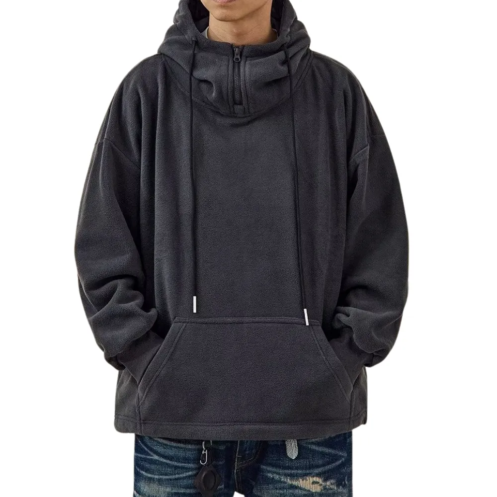 Japanese Solid Color Warm Hoodie