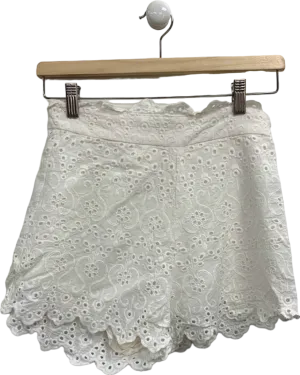 Jovonna White Lace Embroidered Shorts UK S