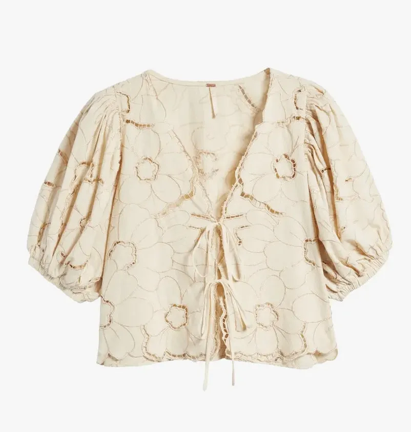 June Embroidered Crop Top