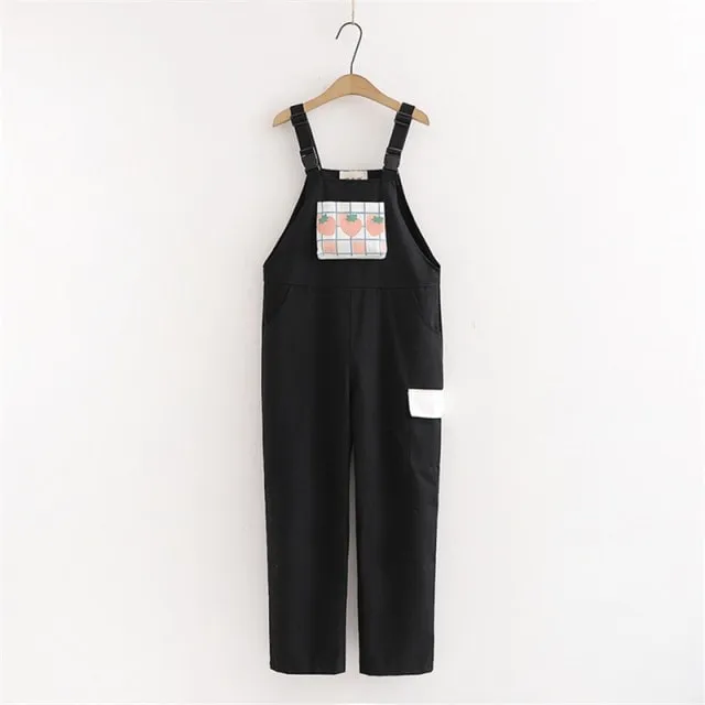 Kawaii 'Sweet Peach' Jump Suit Dungarees