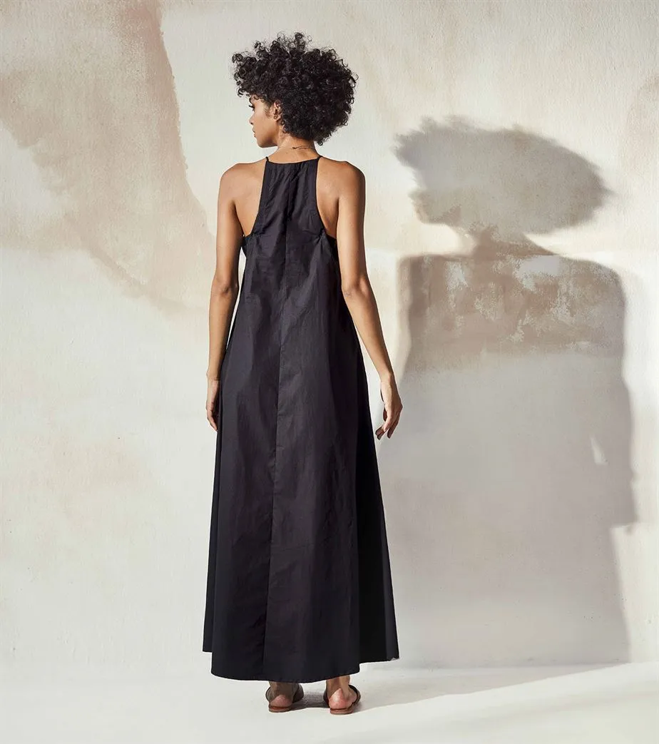 Khara Kapas  I  Denver Black Sand Castle Maxi Dress