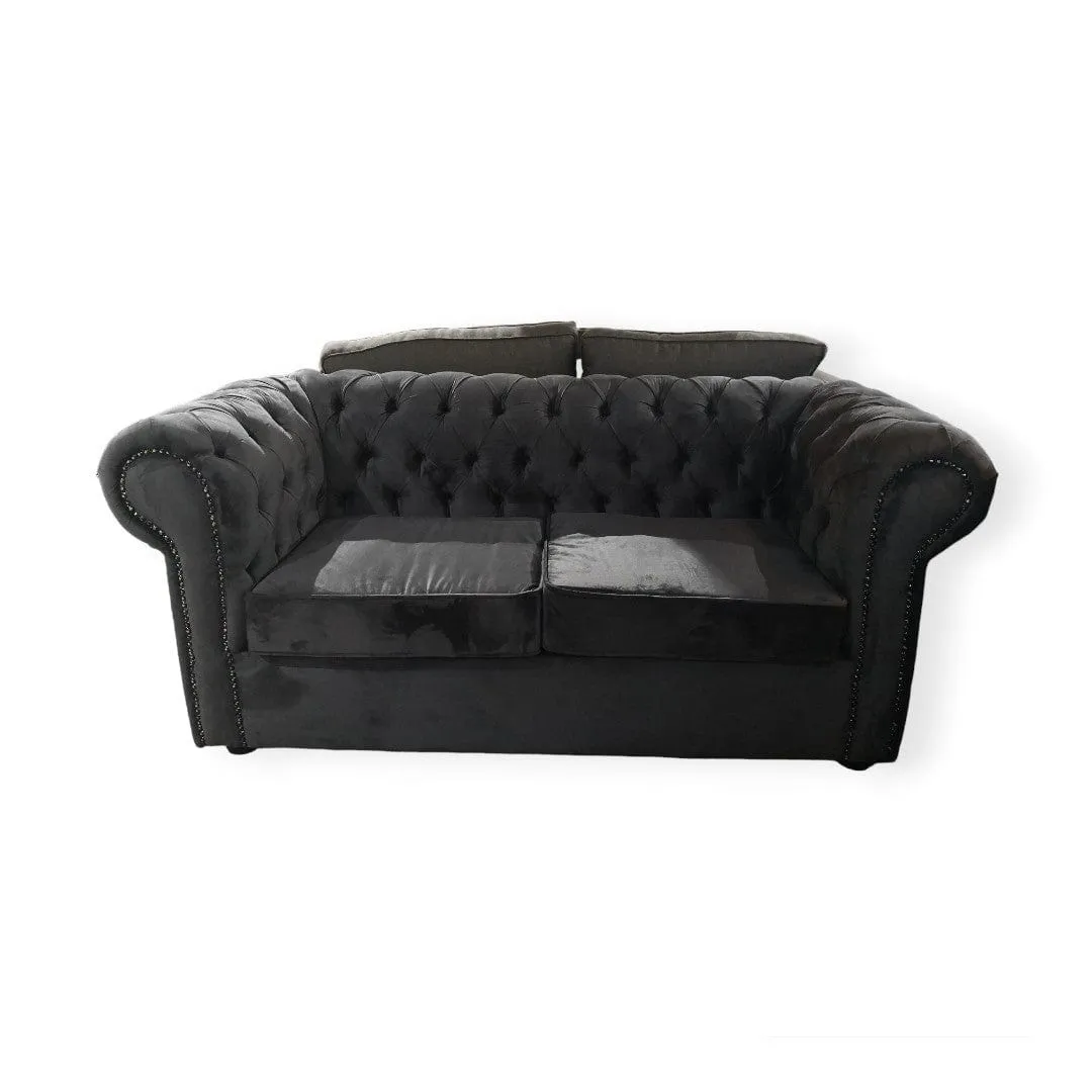 Kofisko 2 Seater Chesterfield Charcoal Couch