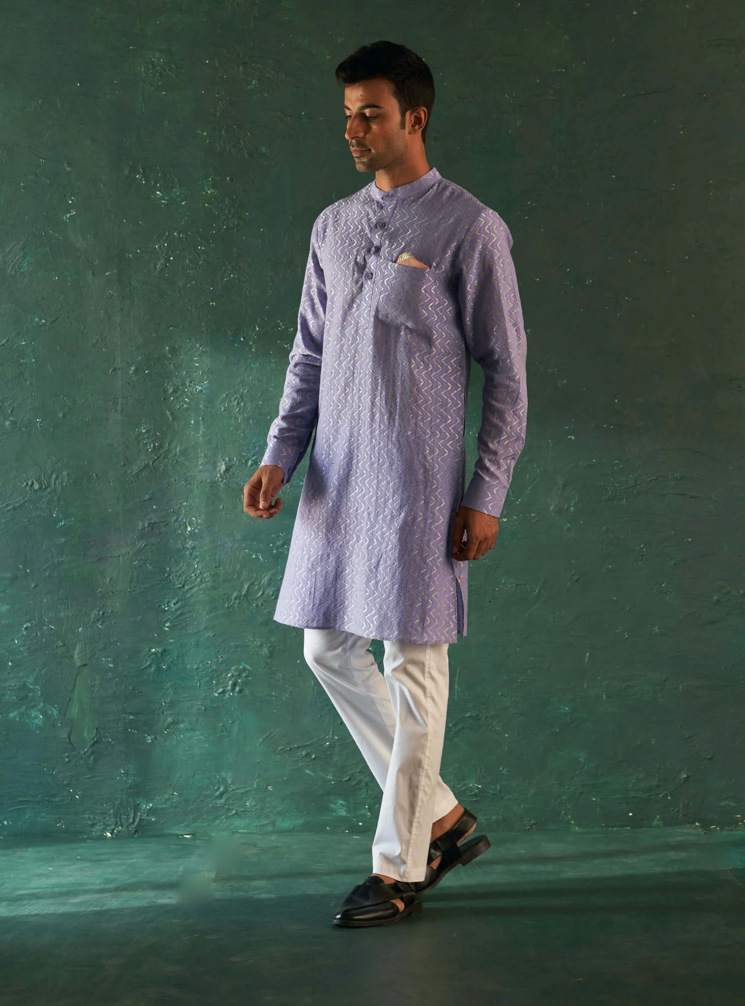 Lavender straight kurta and pants