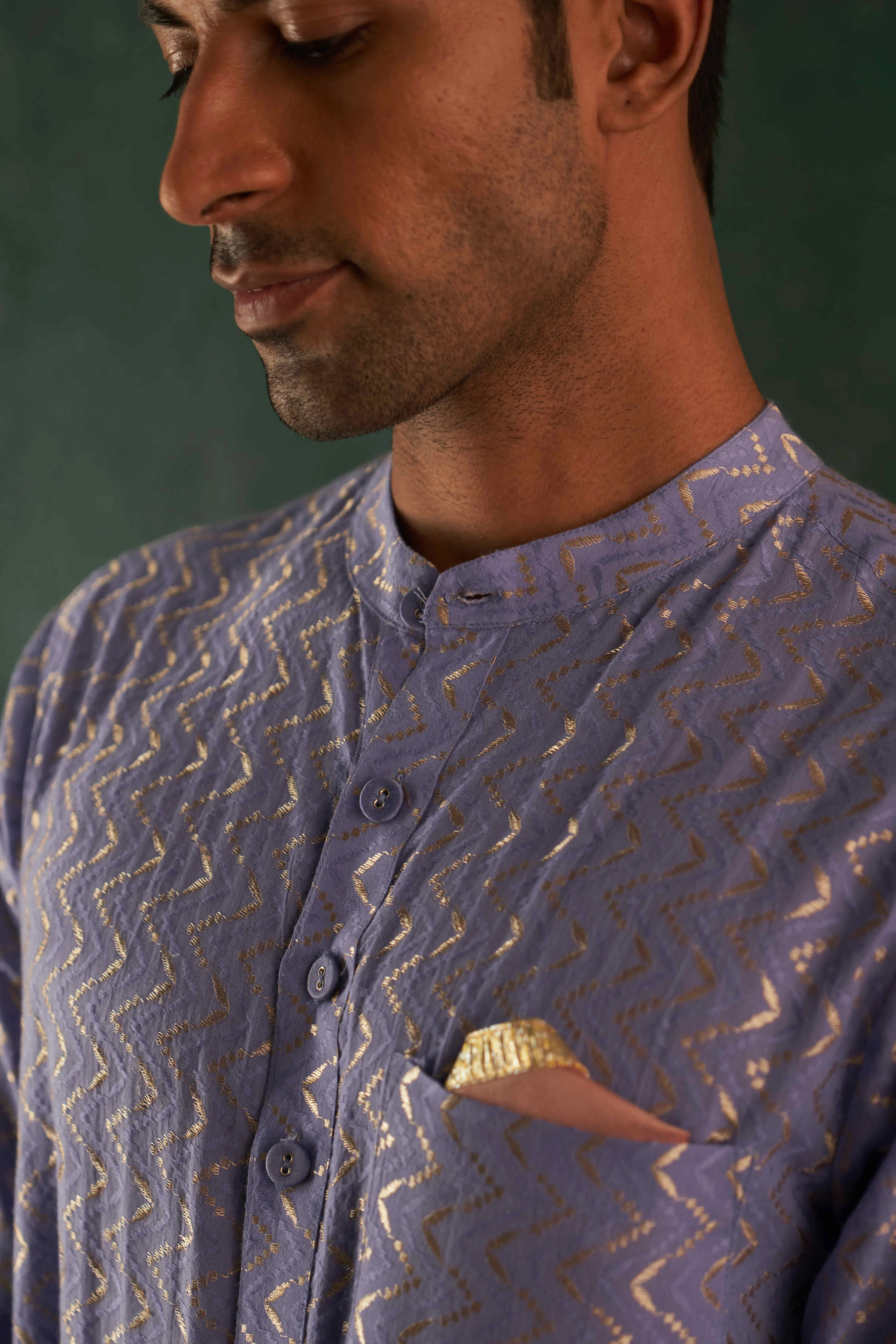 Lavender straight kurta and pants