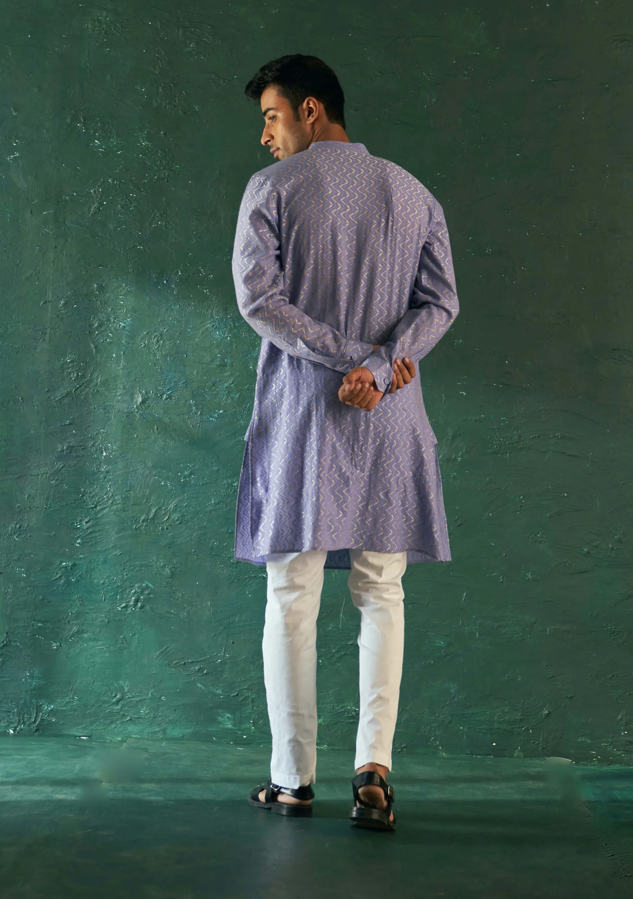 Lavender straight kurta and pants