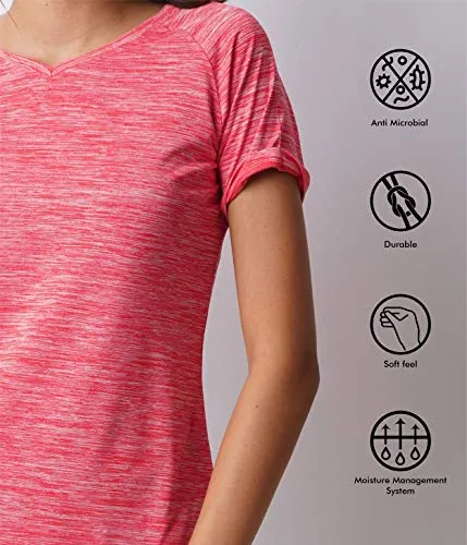 LAYA Harper Womens Sports Raglan Tee Red