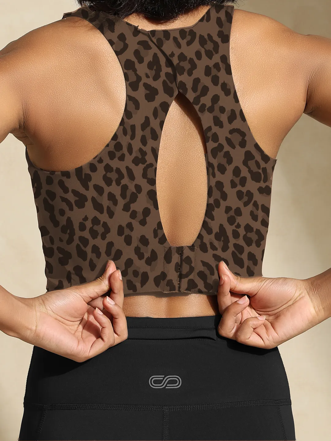 Leopard  High Impact Action Bra With Clasp