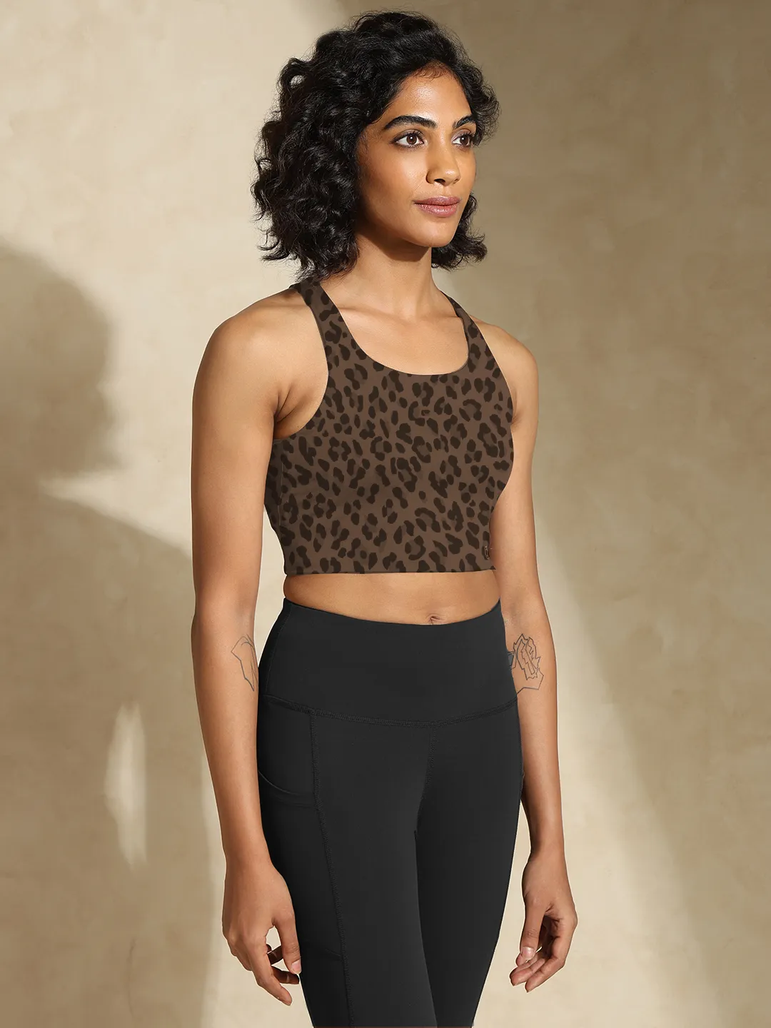 Leopard  High Impact Action Bra With Clasp