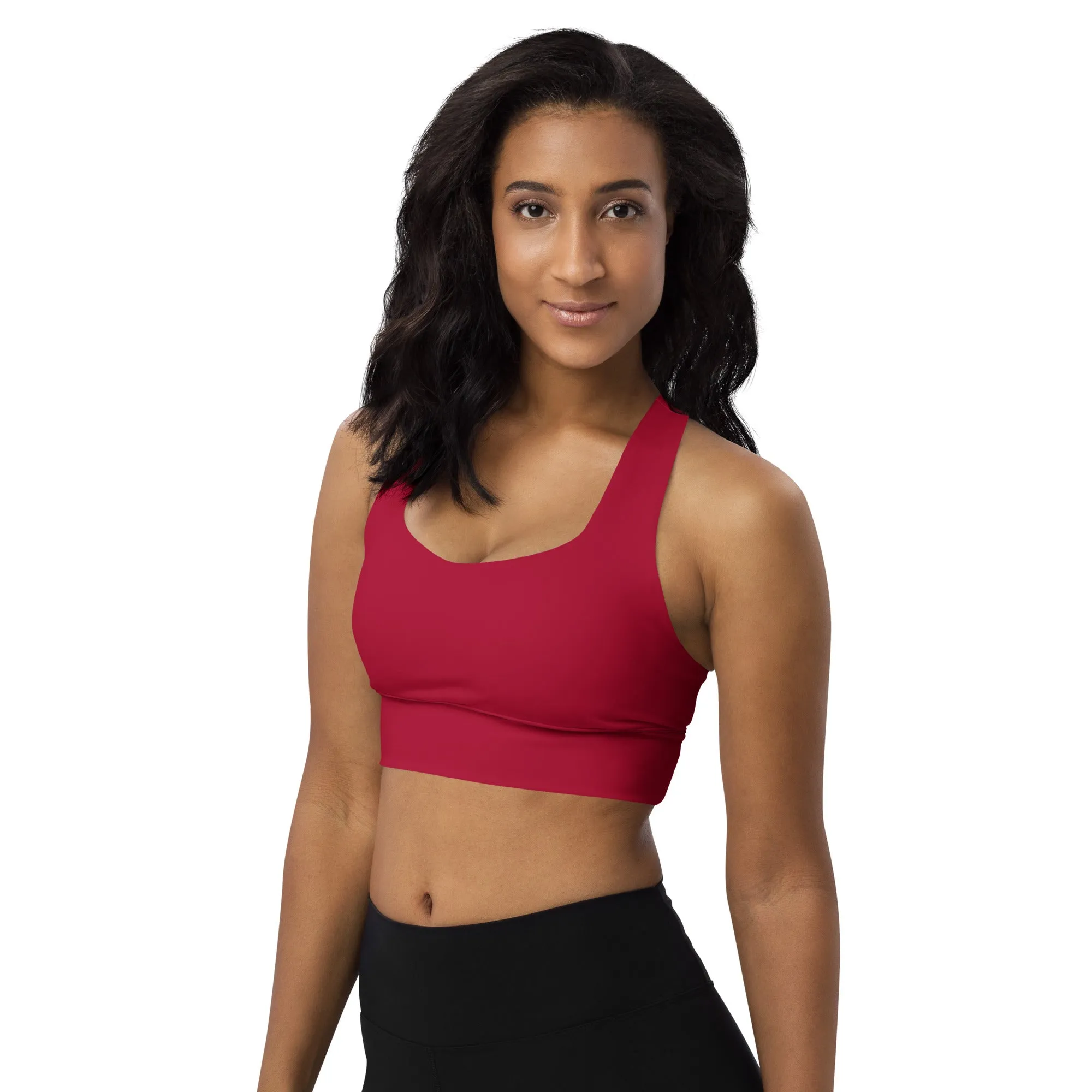 Longline Sports Bra Carmine