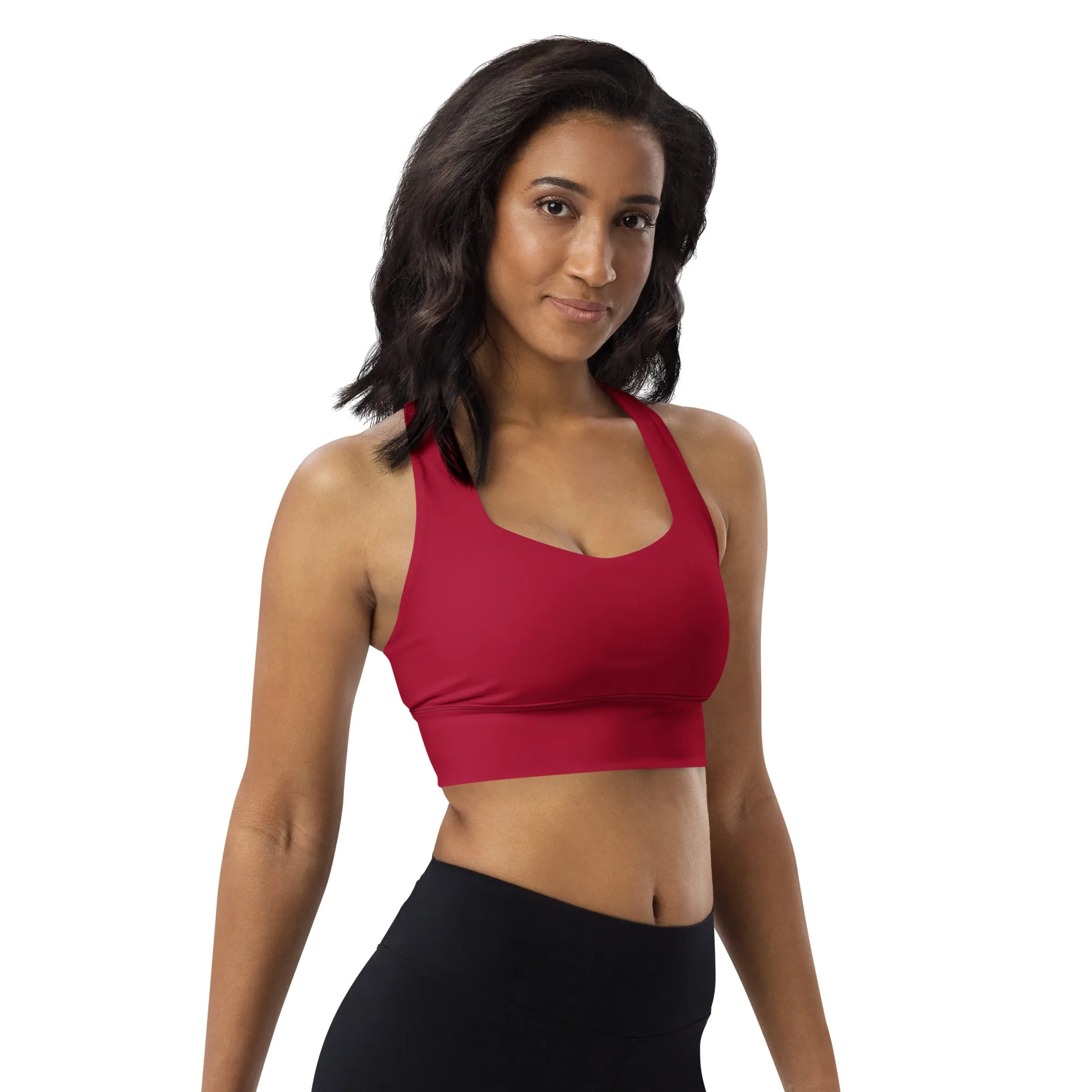 Longline Sports Bra Carmine