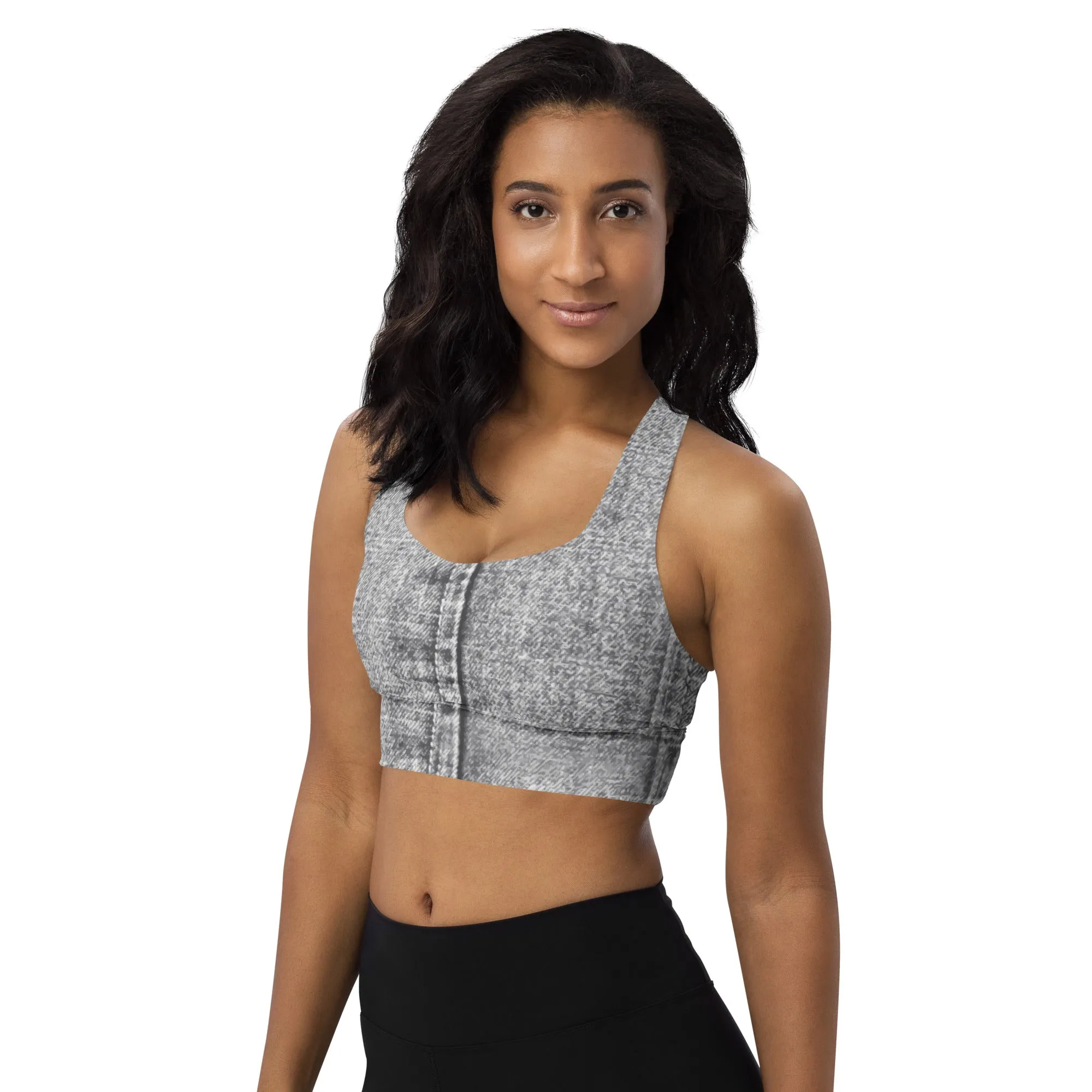 Longline sports bra Denim Black