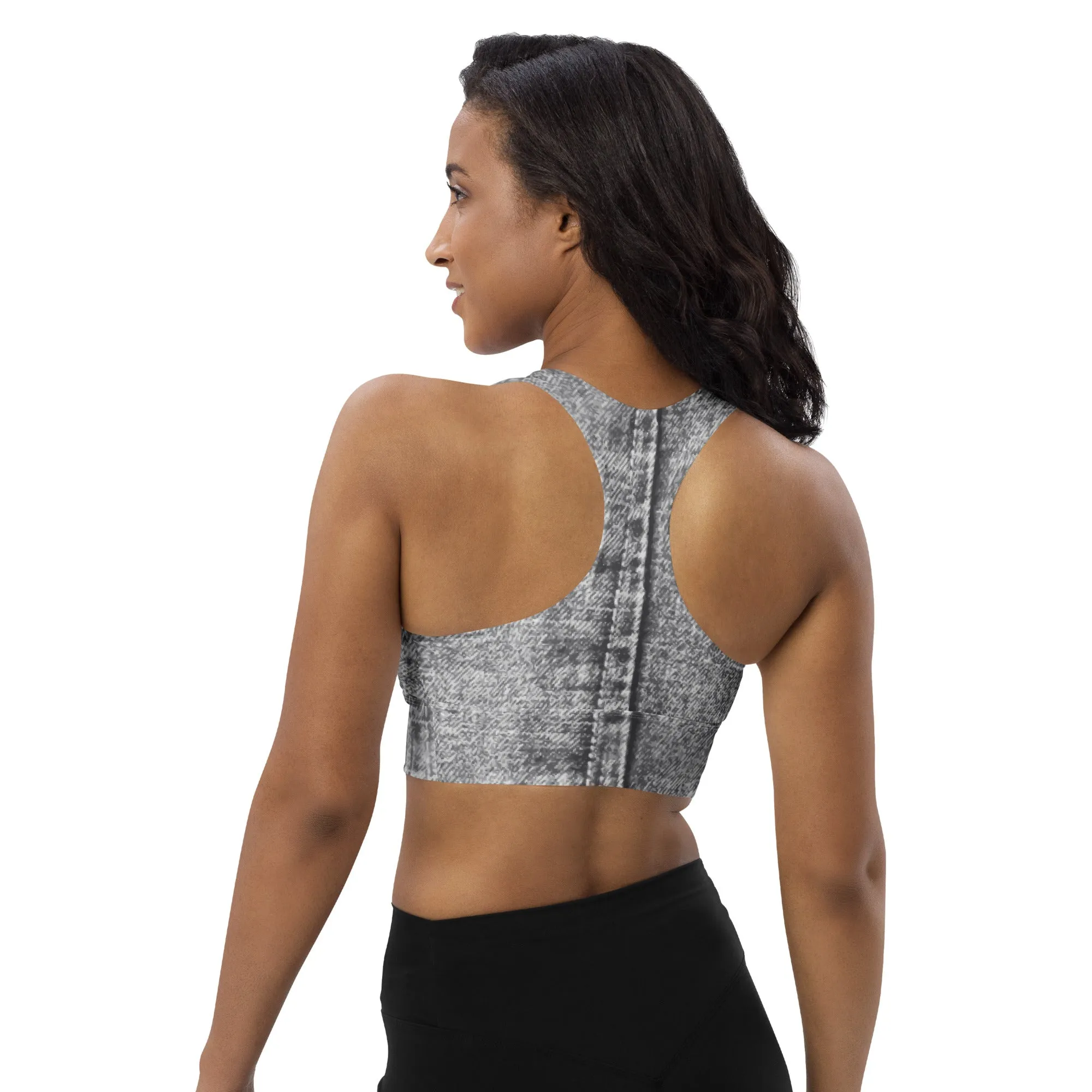 Longline sports bra Denim Black