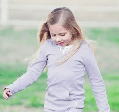 L'ovedbaby Kids Long Sleeve Hooded Shirt Lavender - Organic