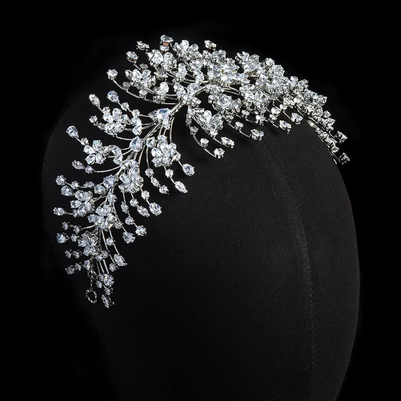 Luxury 3A Cubic Zircon Wedding Headpieces Wedding Bridal Headdress