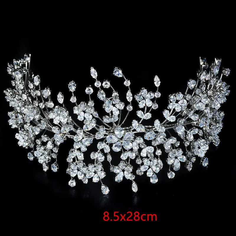 Luxury 3A Cubic Zircon Wedding Headpieces Wedding Bridal Headdress