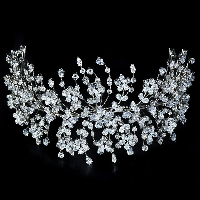 Luxury 3A Cubic Zircon Wedding Headpieces Wedding Bridal Headdress