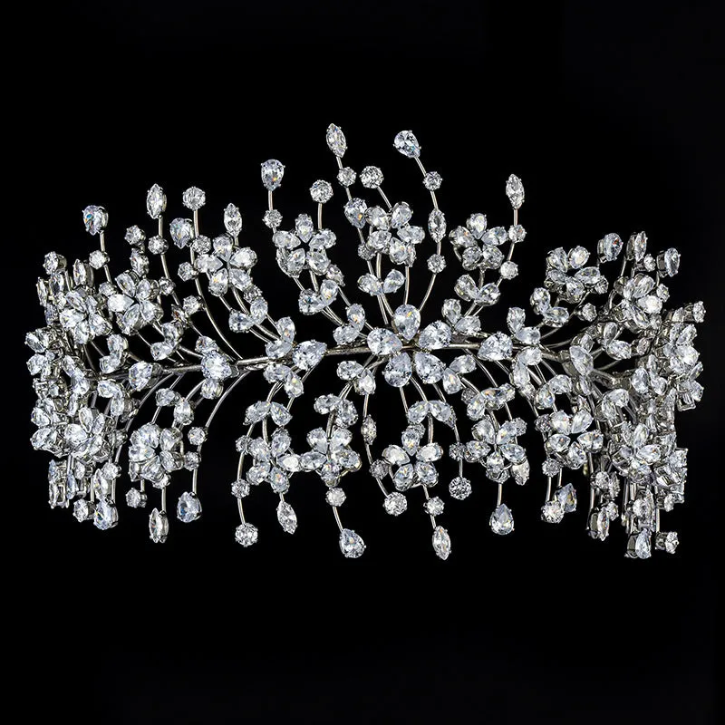 Luxury 3A Cubic Zircon Wedding Headpieces Wedding Bridal Headdress