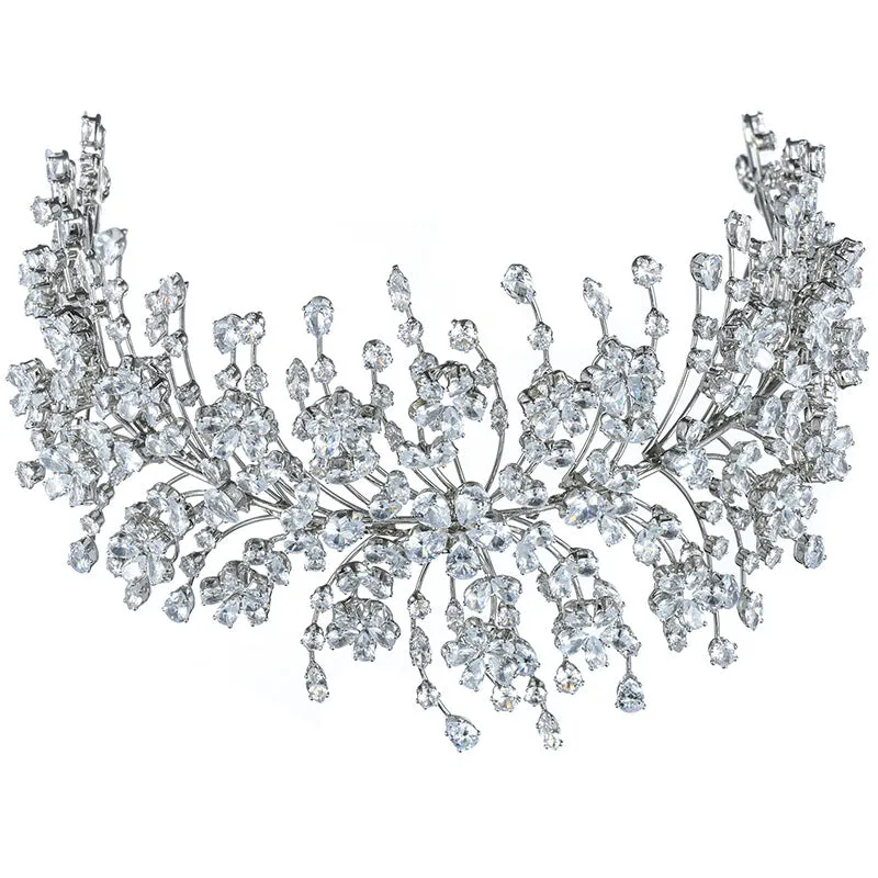 Luxury 3A Cubic Zircon Wedding Headpieces Wedding Bridal Headdress