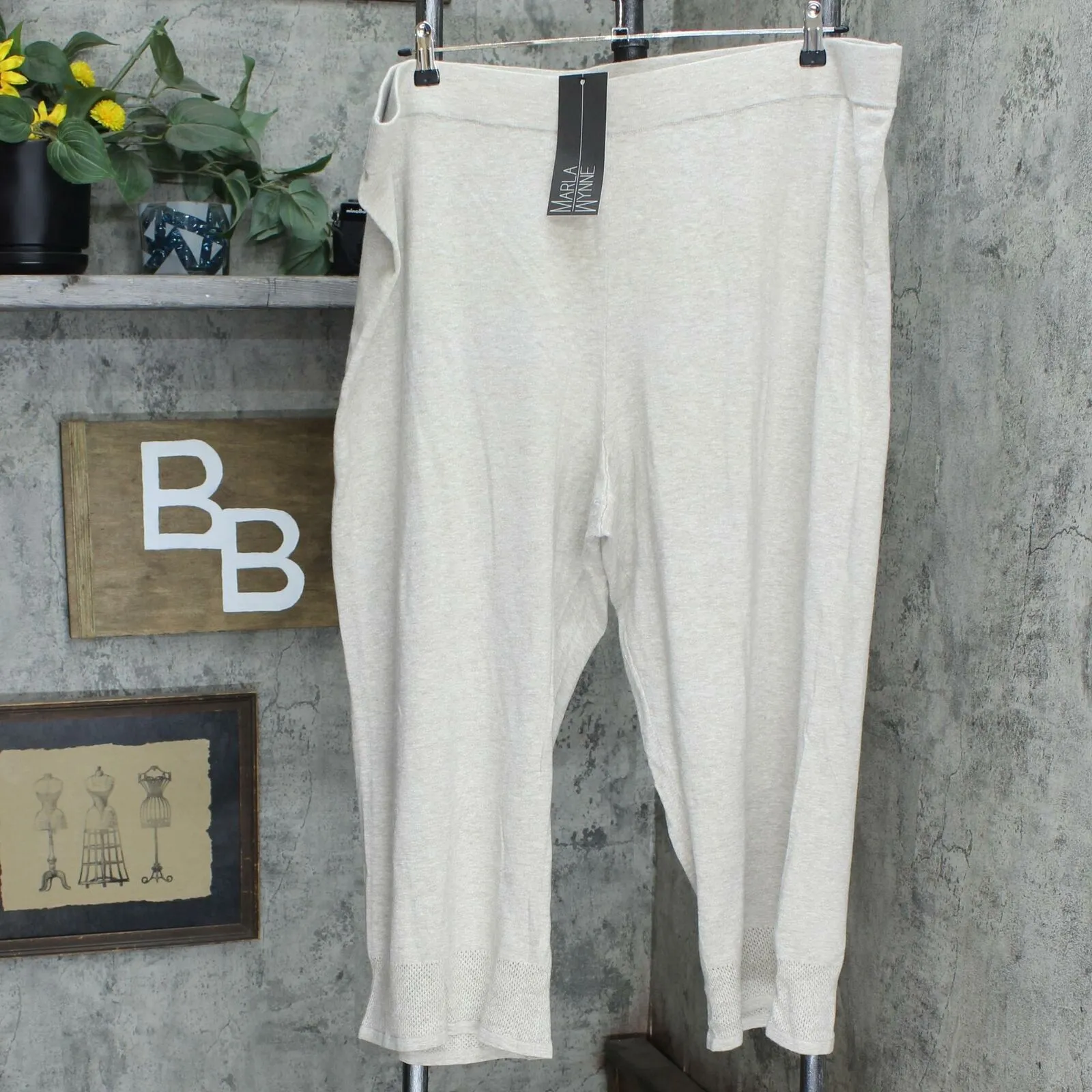 MarlaWynne Plus Size Sweater Knit Crop Pant