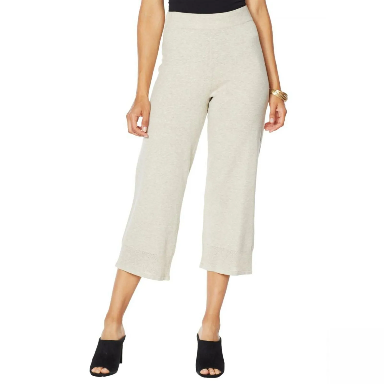 MarlaWynne Plus Size Sweater Knit Crop Pant