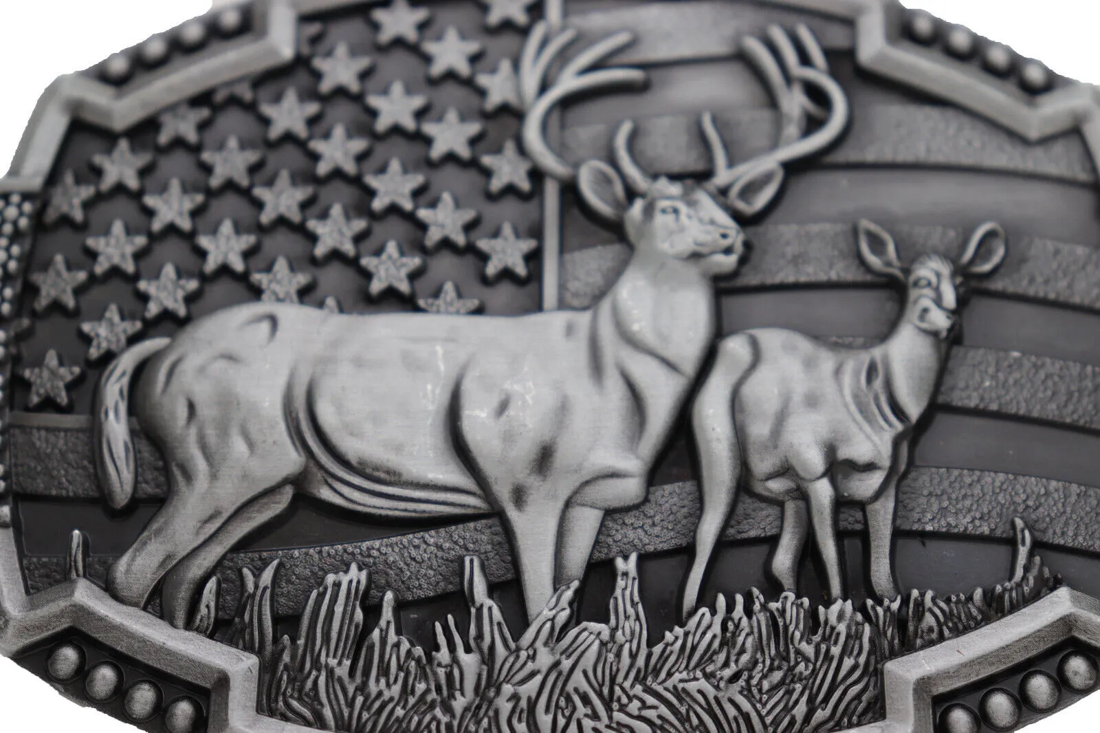 Men Silver Metal Cowboys Belt Buckle Deer Nature Hunter Western Fashion Jewelry