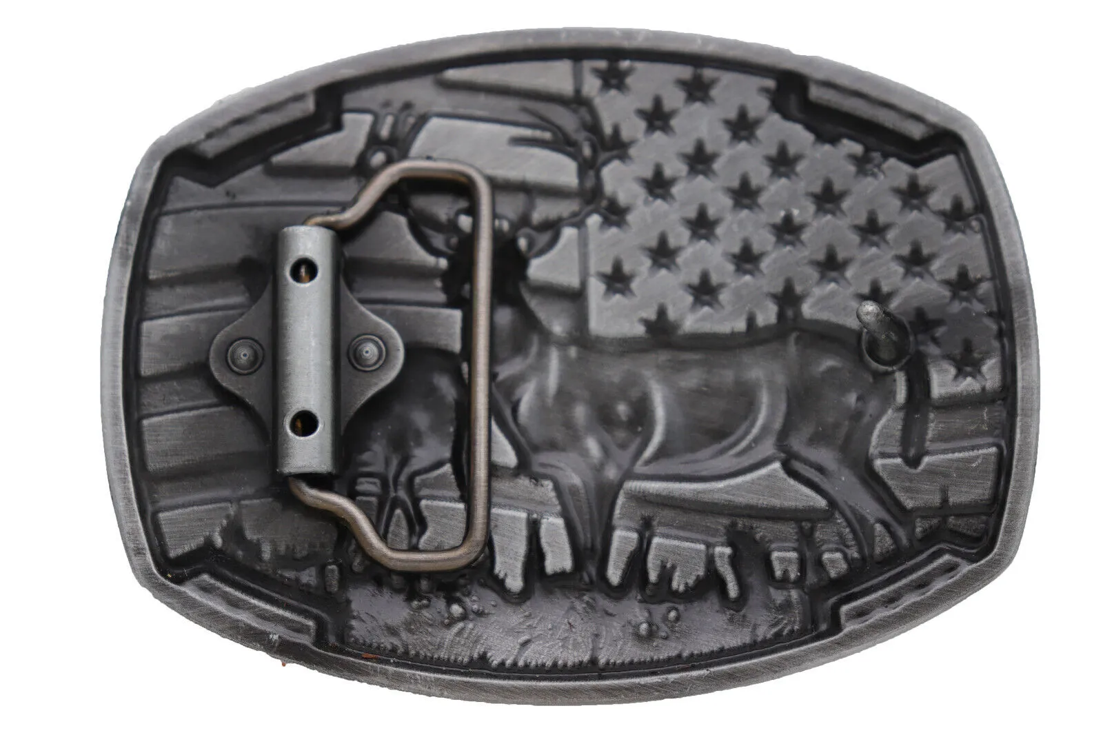 Men Silver Metal Cowboys Belt Buckle Deer Nature Hunter Western Fashion Jewelry